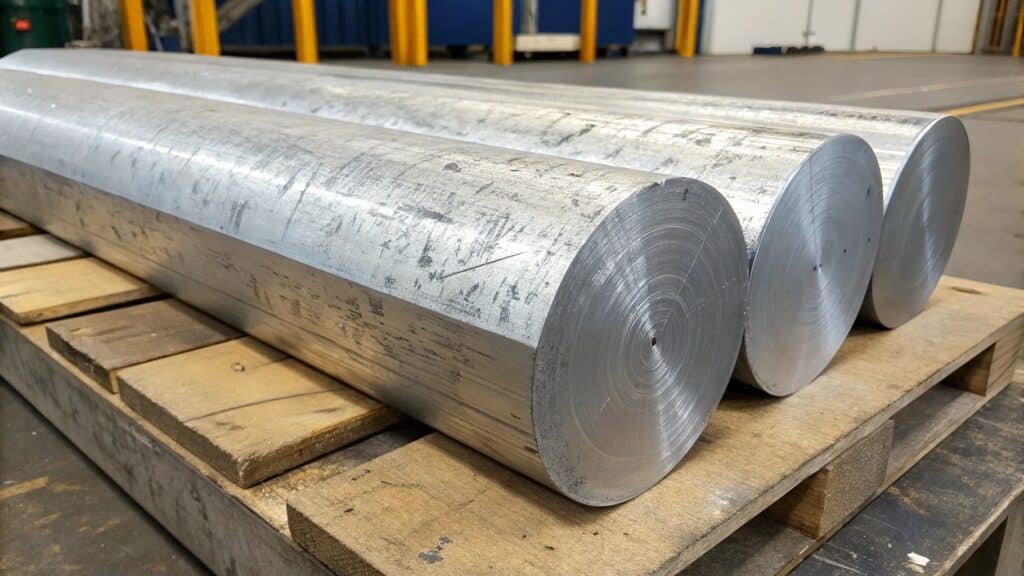 alt with keywords: close-up of a cast aluminum part showing a parting line, and a forged part showing flow lines